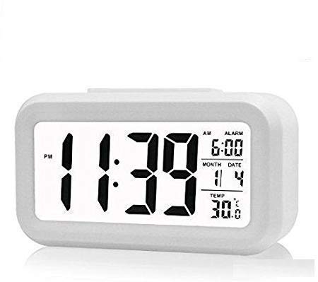 Digital LCD Alarm Clock with Temperature &amp; Date Display